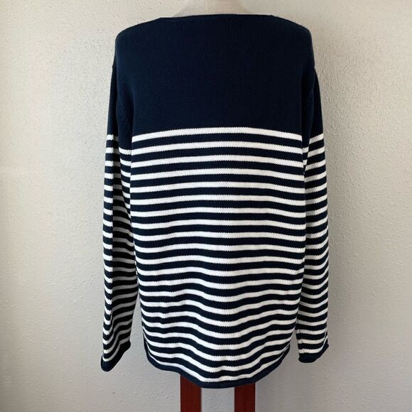 Norton Studio Nautical Sweater Top Size L EUC - Picture 5 of 6